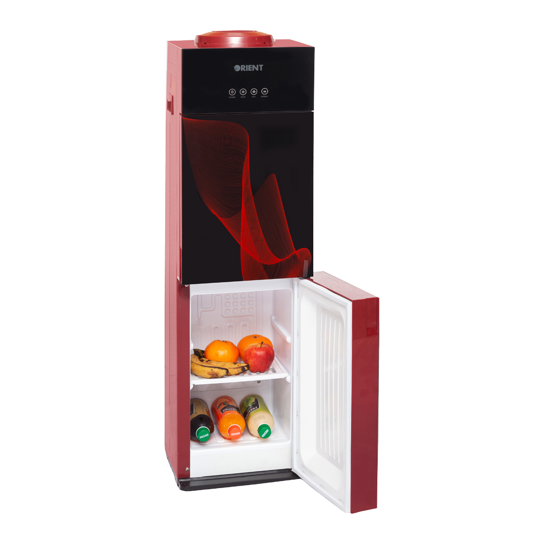 Orient Crystal 3 Taps Red Glass Door Water Dispenser