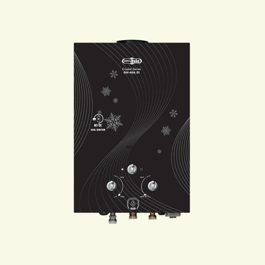Super Asia Instant Gas Water Heater GH-406Di Crystal (NG/LPG) 6L