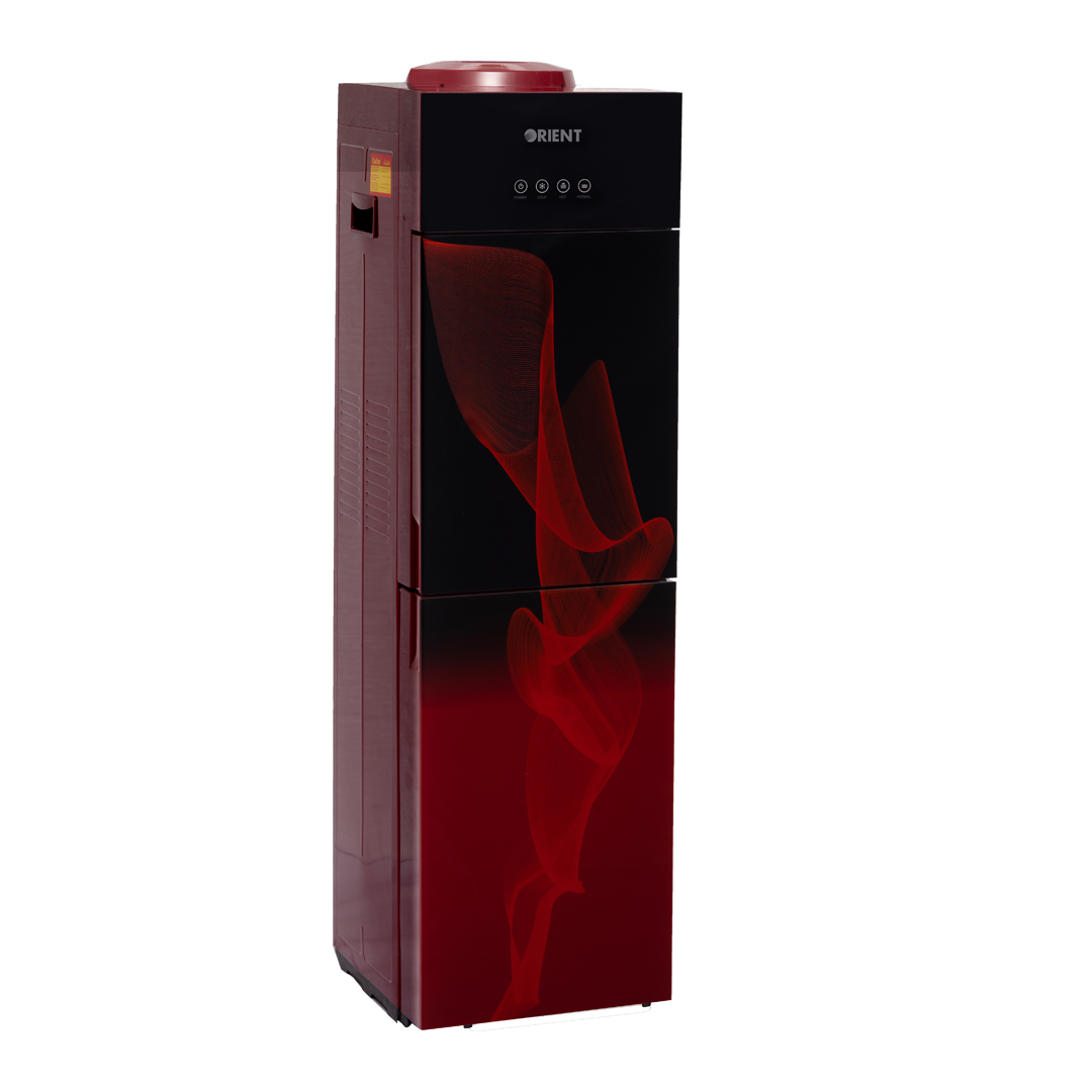 Orient Crystal 3 Taps Red Glass Door Water Dispenser